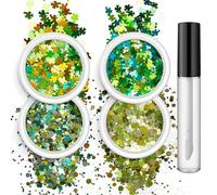Lot de 4 boîtes de paillettes pour ongles - Fantastique - Flocons d'ongles - Autocollants fantaisie pour nail art