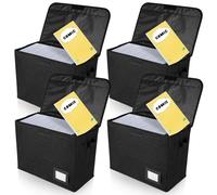 Lot de 4 boîtes de rangement de personnages de dessins animés avec couvercle fermé et poignées - 40 x 20 x 30 cm - Pour armoire, étagère, bureau, lavable - Noir