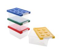 Lot de 4 boîtes de rangement empilables avec couvercle - Boîte de rangement transparente en polypropylène - Caisse à jouets pour chambre d'enfant, pierres et petites pièces - Robuste et peu