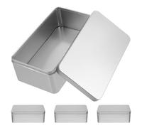 Lot De 4 Boîtes De Rangement En fer-blanc Pour Bonbons Boîtes De Rangement Portables En fer-blanc En Métal Pour Biscuits En Argentées