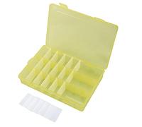 Lot de 4 boîtes de rangement en plastique à 24 grilles, séparateurs réglables, boîte de rangement transparente, conteneurs de stockage de perles pour bijoux artisanaux (Jaune)