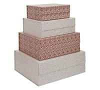 Lot de 4 Boîtes de Rangement "Gardenia" 40cm Multicolore