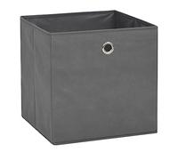Lot de 4 boîtes de rangement pliables en tissu non tissé - 32 x 32 x 32 cm - Gris - Pour armoire, étagère, bureau, empilables et peu encombrants, pour ranger les vêtements, les cosmétiques, le linge