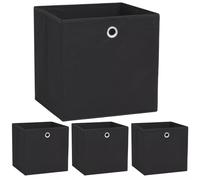 Boîte de rangement 4 pcs Tissu non tissé 32x32x32 cm Noir