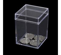 Lot de 4 boîtes de rangement transparentes et résistantes à la poussière pour bijoux et fournitures d'artisanat (E510S))