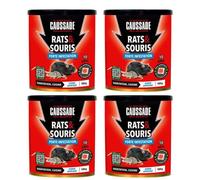 Lot de 4 boites de Raticide Rats & Souris - Pat'Appât forte infestation 150gs , boite de 10 x 15grs-