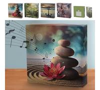 Lot de 4 boîtes de son avec détecteur de mouvement - 12 x 12 x 3,5 cm - Carton plastique - Son de méditation - Bruit d'onde - Chant de mouette (1 lot de 4)