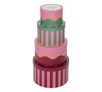 Atmosphera – Lot de 4 boîtes déco Cherie 25 x 15 cm Rouge