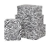 Lot de 4 Boîtes Déco Zébra "Polybox" 39cm Beige