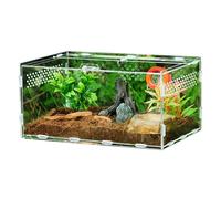 Lot de 4 boîtes d'élevage transparentes pour petits animaux de compagnie - Avec poignée de couvercle - Idéal pour les poissons, les hamsters, les couleurs assorties