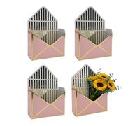Lot de 4 boîtes d'emballage de grande capacité - Boîte en papier de présentation pour bouquet de fleurs, récipient en carton avec base large, articles d'emballage, support pour mère