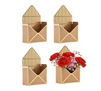 Lot de 4 boîtes d'emballage de grande capacité - Boîte en papier de présentation pour bouquet de fleurs, récipient en carton avec base large, articles d'emballage, support pour mère
