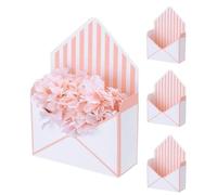 Lot de 4 boîtes d'enveloppes rouges pour la Saint-Valentin, boîtes d'emballage pour fleurs, bouquets de fleuristes, emballages floraux, fournitures de fête de mariage, d'anniversaire, emballage
