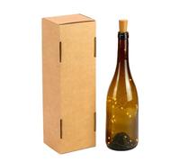 Lot de 4 boîtes en carton avec anse verte et séparateur interne pour bouteilles de vin Kraft 'Cheers', marron, 1 boutielle