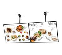 Lot de 4 boîtes lumineuses publicitaires LED ultra fines en aluminium léger - Montage mural au plafond - Tableau de menu rétroéclairé - Noir - Rectangulaire - 50 x 70 cm