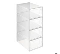 Lot de 4 boites range chaussures en plastique M ACCS Transparent