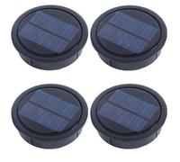 Lot de 4 boîtes rondes de rechange pour lampe de jardin, boîte à piles pour lanterne solaire, panneau lumineux rond étanche (10 cm)