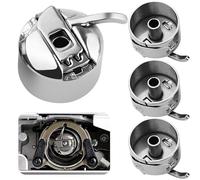 Lot de 4 Boîtier de Canette Machine à Coudre, Universel Boîtier de Canette Boîtier de Canette en Acier Inoxydable Boitier de Argent Canette Métallique pour Coudre Brother Lidl Elna Juki Singer Janome