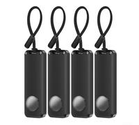 Lot de 4 boîtiers de batterie étanches, pour AirTag, IPX7 résistant aux chocs, fonctionne avec 2 piles AA, pour une durée de vie prolongée, coque de protection en ABS avec porte-clés, noir