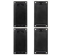 Lot de 4 boîtiers de batterie Yootones sans terminal 9 V en plastique noir compatible avec micro guitare basse Noir