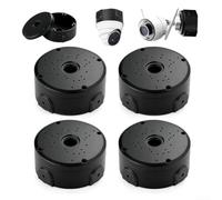 Lot de 4 boîtiers de jonction étanches IP66 pour caméra dôme conçus pour un montage sûr sur des surfaces planes, y compris les murs, plafonds et avant-toits (noir)
