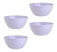 Lot de 4 bols à céréales, à dessert, à soupe, à riz, couleur lilas - En plastique sans BPA - 900 ml