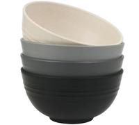 Lot de 4 bols à céréales incassables, en plastique, 24 oz, passent au lave-vaisselle et au micro-ondes, bols légers réutilisables pour soupe de nouilles de riz, collation, salade, fruits