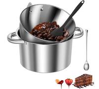 Lot de 4 bols à fondre au bain-marie - En acier inoxydable 304 - Avec spatule en silicone et cuillère - Bol de cuisine, bol à fusion, casserole à fondue au chocolat, fromage, sucre, beurre, fromage