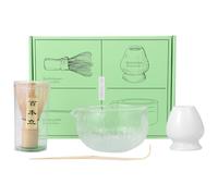 Lot de 4 bols à matcha en céramique - Résistance aux températures élevées - Accessoires de thé avec fouet - Tire-thé - Bol pour les amateurs de matcha