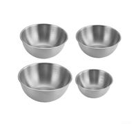 Lot de 4 bols à mélanger en acier inoxydable avec marques de mesure pour la cuisson, la préparation de la salade, le mélange de la pâte et le service des aliments, design empilable pour un rangement
