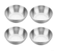 Lot de 4 bols à sauce en acier inoxydable de 8,2 cm, 4 bols à condiments en métal de 8,2 cm, passent au lave-vaisselle, petites assiettes d'apéritif en acier inoxydable de 8,2 cm pour collations