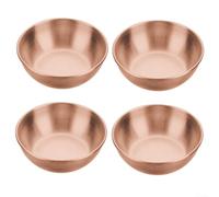Lot de 4 bols à sauce en acier inoxydable pour sauces et collations, plats à sauce empilables conçus pour les services d'aliments chauds et froids (or rose)