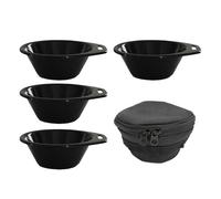 Lot de 4 bols de camping empilables - 12 x 5 cm - Style Sherpa - Petits bols avec poignées pour riz et soupe - Pour pique-nique, randonnée, voyage, salle à manger