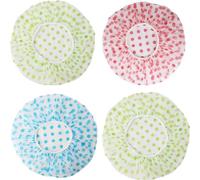 Lot de 4 bonnets de douche imperméables et réutilisables avec bande élastique pour maison, spa, salon, voyage