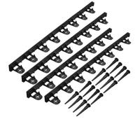 Nature Bordure a Gazon en Polypropylene et polyéthylene - 16 Ancres - H 4,5 x (4 x L100) cm - Noir