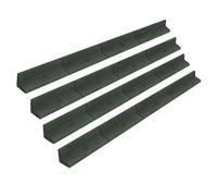 Lot de 4 Bordures de Jardin 1,2 m en Caoutchouc Vert Flexible Résistant Aux UV Longueur 4,8 m Pelouse Chemin Voie Allée Parcelle de Jardin Parterre Fleurs Légumes Élevé [Piquets Assortis INCLUS]