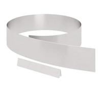 Lot de 4 bordures de pelouse en acier inoxydable argenté - 450 x 0,05 x 15 cm - Bord de tonte flexible pour jardin, bordure de parterre, bordure de chemin et terrasse