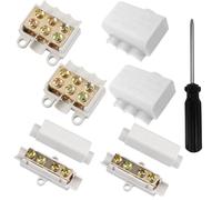 Lot de 4 bornes de fil conducteur en laiton - Boîtier ABS - Bloc de serrage - 1000 V - 100 A/80 A - Convient pour fil de 2,5 à 16 mm² - Pour plafonniers, interrupteur ampèremétrique