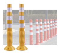 Lot de 4 bornes de sécurité industrielle de 76,2 cm avec bandes réfléchissantes, poteaux de stationnement pour allées et zones publiques