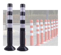 Lot de 4 bornes de sécurité industrielle de 76,2 cm avec bandes réfléchissantes, poteaux de stationnement pour allées et zones publiques