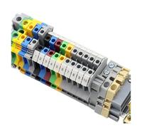 Lot de 4 borniers électriques à vis for câbles électriques UK-1,5/2,5/3/5/10 fils, for rail DIN.(2.5 SQMM 32A Black)