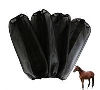 Lot de 4 bottes anti-mouches pour chevaux - Coupe ample - En maille - Pour réduire les stompings - Bandes de jambes équines réglables et chaussettes pour une protection estivale - Design respirant
