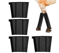 Lot de 4 bottes anti-mouches professionnelles en maille fine pour éviter les morsures, leggings pour chevaux, compétition, entraînement, spectacle, course et saut