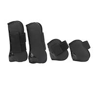Lot de 4 bottes de tendon de cheval réglables avec coque en polyuréthane pour entraînement de saut, fermeture à crochet et boucle (un lot de 4 bottes extra larges)