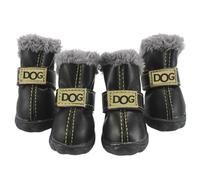 Lot de 4 bottes d'hiver pour chien - Respirantes, semelles antidérapantes, doublées en peluche chaude | Bottes résistantes à l'eau pour chiot par temps froid, chihuahua, yorkshire, promenade en plein