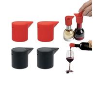 Lot de 4 bouchons à champagne réutilisables en silicone, fermeture hermétique pour la fraîcheur, passent au lave-vaisselle et incassables, parfaits pour les fêtes et les cadeaux, rouge et 2 pièces