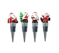 Lot de 4 bouchons de bouteille de vin en métal pour amateurs de Noël