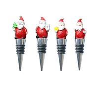 Lot de 4 bouchons de bouteille de vin en métal pour amateurs de Noël