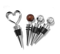 Lot de 4 bouchons de bouteille, économiseur de bière, bouchons de vin pour vin, champagne, bière (en forme de cœur, forme ronde, forme boule rouge)