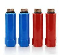 Lot de 4 bouchons de construction 1/2" avec filetage en laiton - Pour conduite d'eau - Rouge et bleu